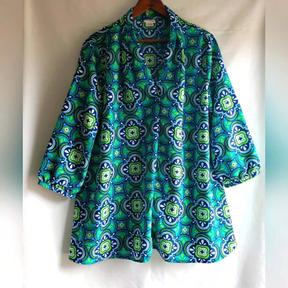 All For Color Tunic Blouse Top, Size:Large